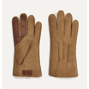 UGG Men's Chestnut Contrast Sheepskin Tech Gloves Touchscreen NWT Size L